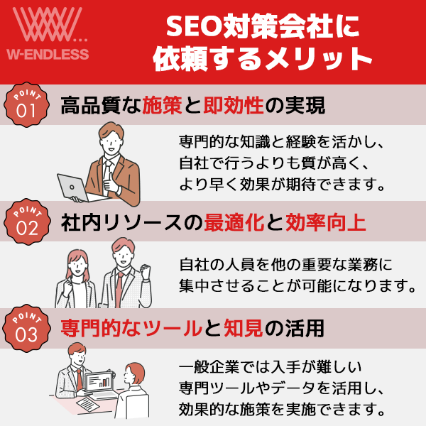 SEO対策会社に依頼するメリット