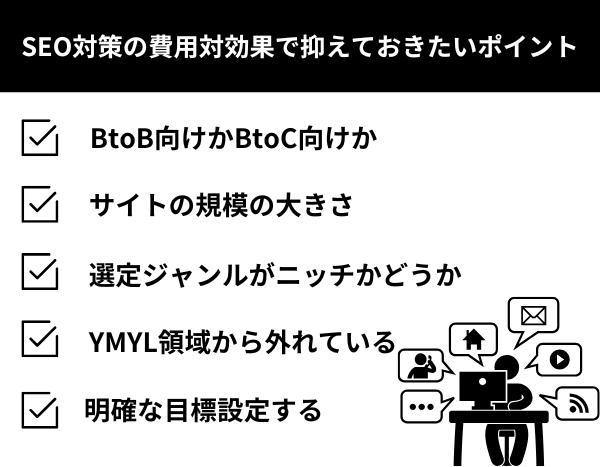 SEO対策の費用対効果で抑えておきたいポイント